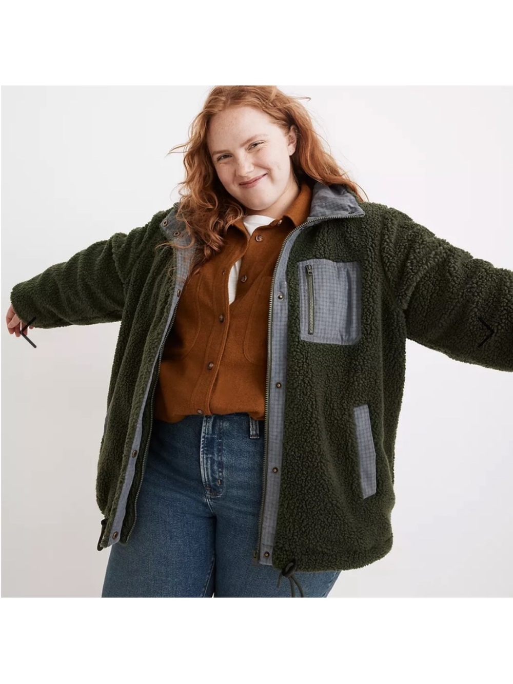 Madewell Resourced Sherpa Zip Jacket Size XS